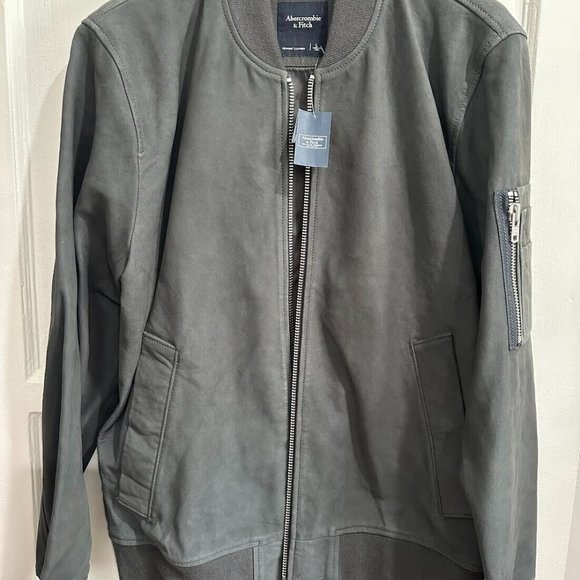Abercrombie Genuine Suede Bomber Jacket - Picture 7 of 11